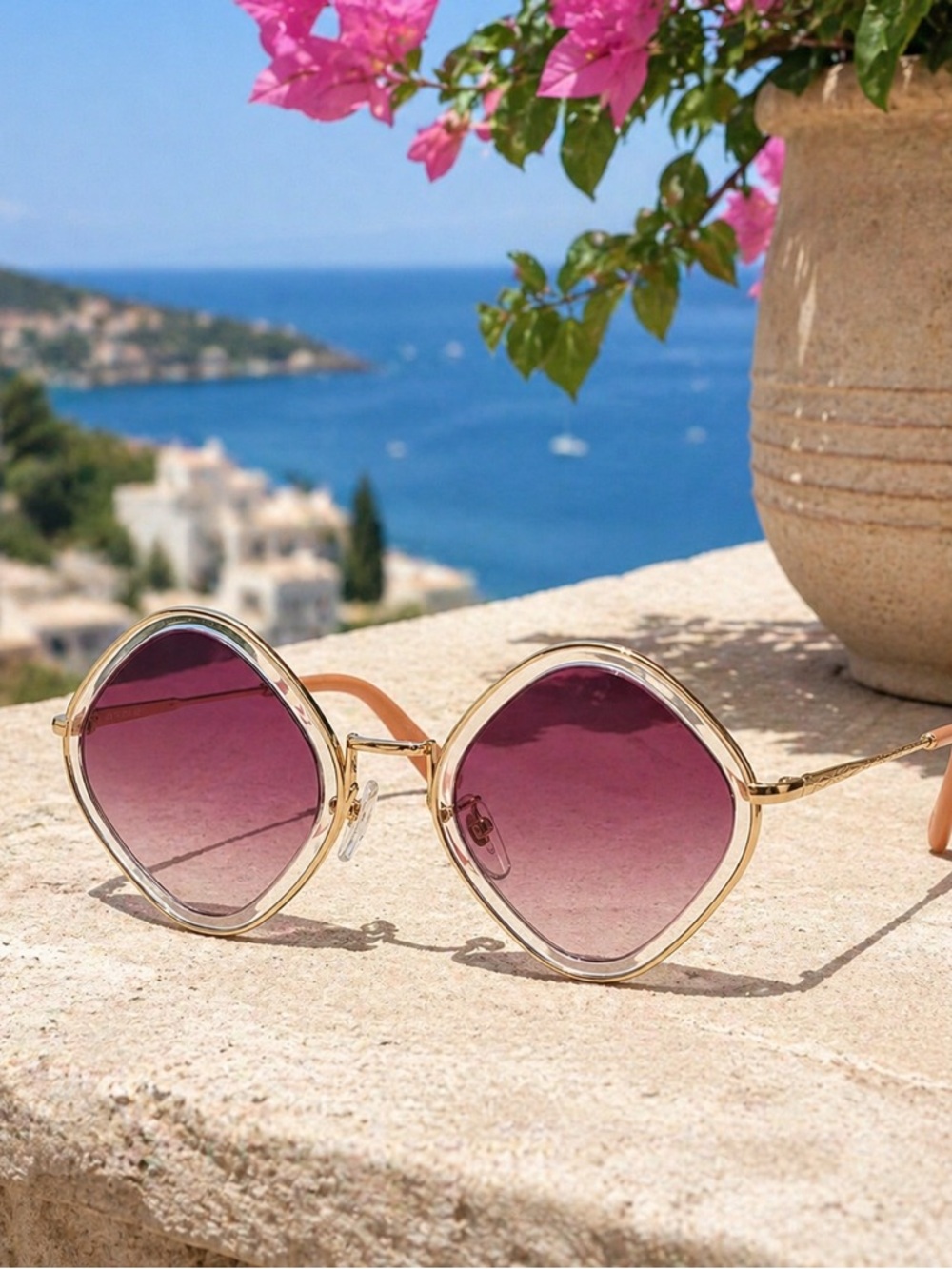 Chloe Mod Rectangle 55mm Sunglasses